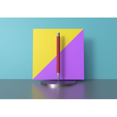 Ручка шариковая Aurora, покрытие soft touch, красный-2