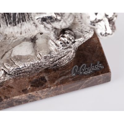 Скульптура Тигр, серебристый-4