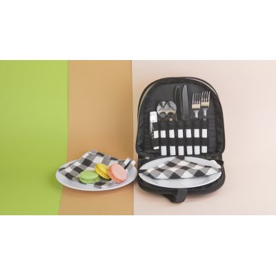 Набор для пикника Ланч на 2 персоны, серый с черным-4