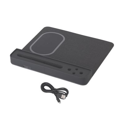 Настольная подставка с беспроводным зарядным устройством, черный-3