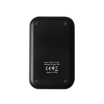 Настольное беспроводное зарядное устройство Moonlight c подсветкой логотипа, черный-4