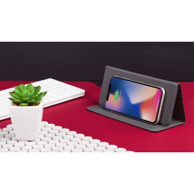 Коврик-трансформер Cool Gray с беспроводным зарядным устройством, переработанный пластик (RPET), серый-4