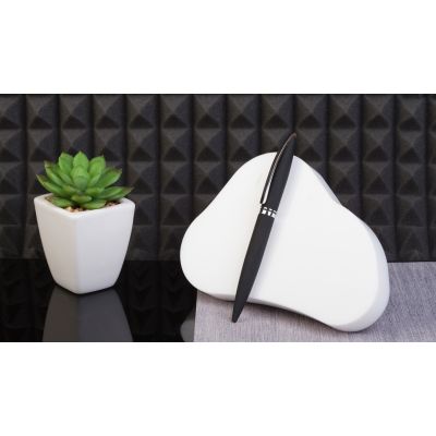 Ручка шариковая Rocket, покрытие soft touch, черный-1