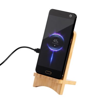 Складная беспроводная (15W) зарядная станция Puzzle с подсветкой логотипа, бежевый-1