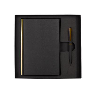 Набор подарочный Саммит, черный с золотом-0