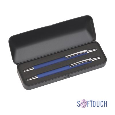 Набор Ray (ручка+карандаш), покрытие soft touch, синий-0