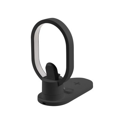 Настольная беспроводная (15W) зарядная станция Starship с лампой, черный-2
