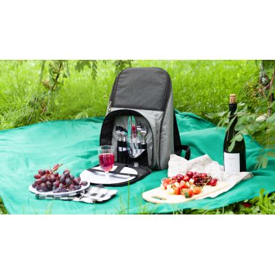 Набор для пикника Кения на 2 персоны с холодильным отделением, серый с черным-1