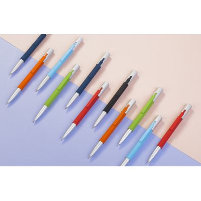 Ручка шариковая Clas, покрытие soft touch, темно-синий-1