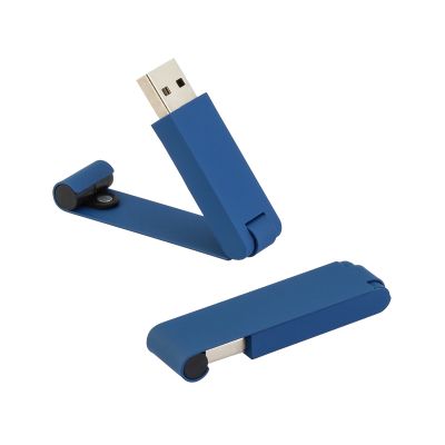 Флеш-карта Case, объем памяти 16GB, покрытие soft touch, темно-синий-1