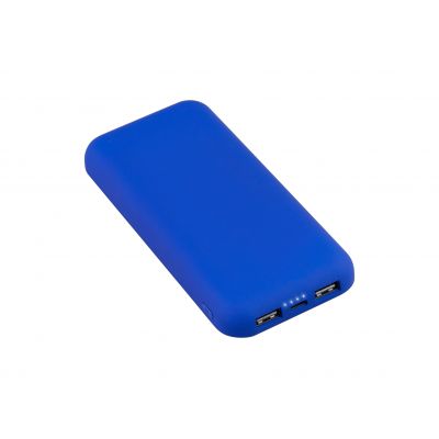 Беспроводное зарядное устройство Sticky SOFTTOUCH, 10000 mAh с подсветкой логотипа и присосками, синий-2