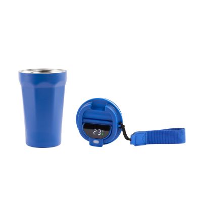 Термостакан Legend 390 мл с индикацией температуры, покрытие пудра, синий-1