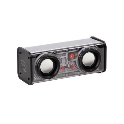 Bluetooth колонка Buzz Light 10Вт (2х5Вт) с разноцветной подсветкой-эквалайзером и прозрачным корпусом, черный-0