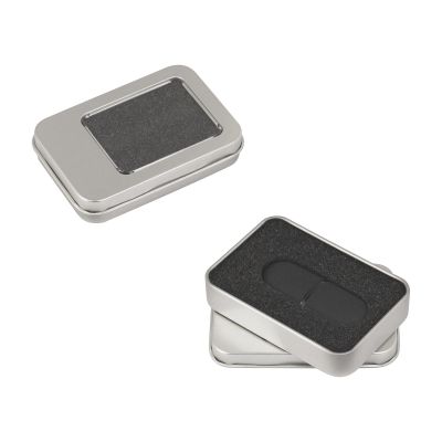 Флеш-карта Камень с покрытием soft grip в футляре, объем памяти 16GB, черный-1