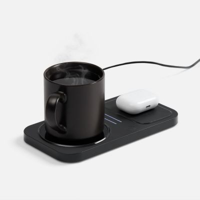 Беспроводное зарядное устройство с подогревом кружки Hot Task, черное-1