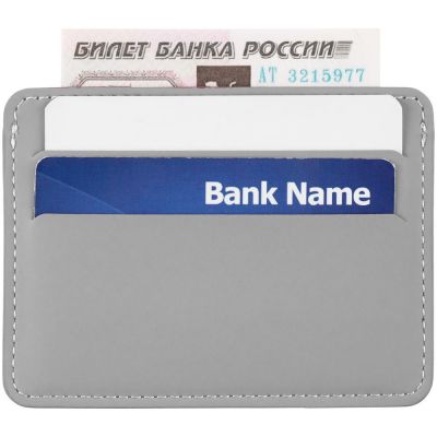 Чехол для карточек Shall Simple, серый-4