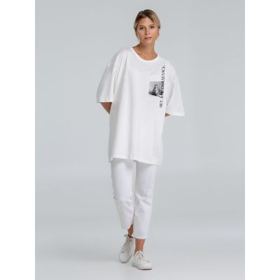 Футболка оверсайз «Я не обиделась», молочно-белая-1