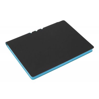 Ежедневник Flexpen Soft Touch, недатированный, черный с бирюзовым-1
