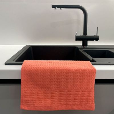 Полотенце вафельное «Деметра», малое, оранжевое (грейпфрут)-1