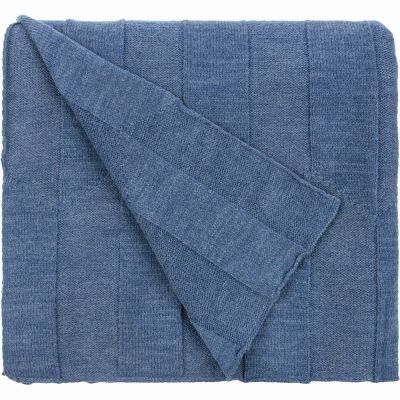 Плед Rombus, синий меланж (джинс)-1