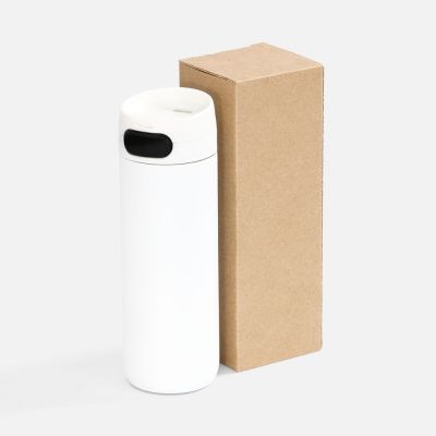 Термостакан X1 с цветной кнопкой, белый с черным-4