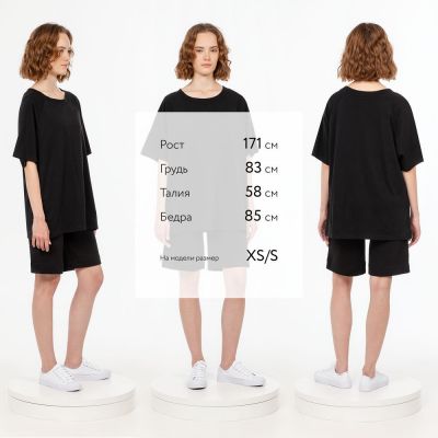 Футболка унисекс оверсайз T2, черная-4