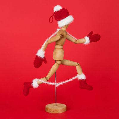 Подвеска на елку «Вьюжка», носочки, красная-4