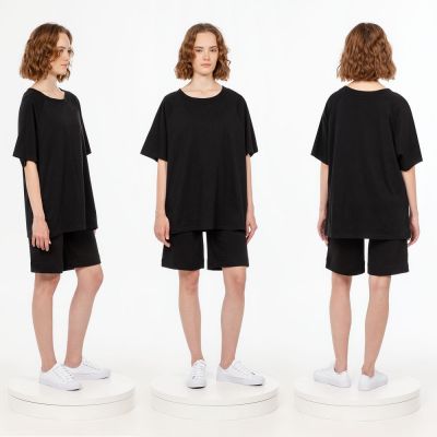 Футболка унисекс оверсайз T2, черная-3