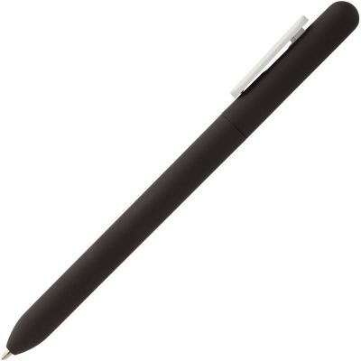 Ручка шариковая Swiper Soft Touch, черная с белым-2