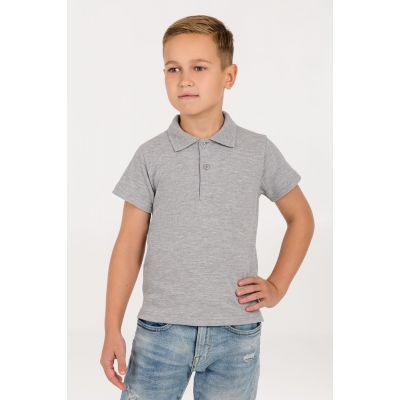 Рубашка поло детская Virma Kids, серый меланж-3