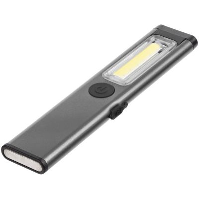 Фонарик-факел аккумуляторный Wallis с магнитом, серый-2