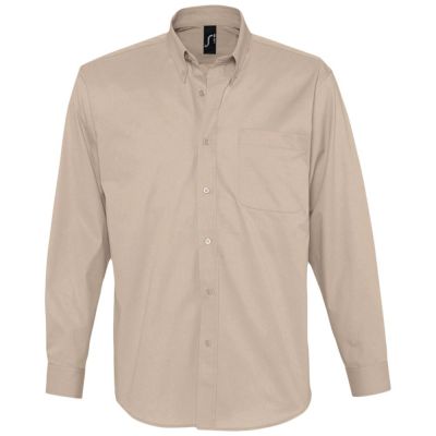 Рубашка мужская с длинным рукавом Bel Air, бежевая-0