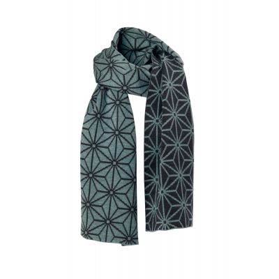 Шарф Asanoha, темно-серый/голубой-3