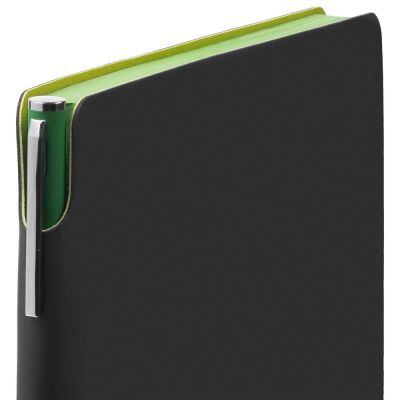 Ежедневник Flexpen Black, недатированный, черный с зеленым-5
