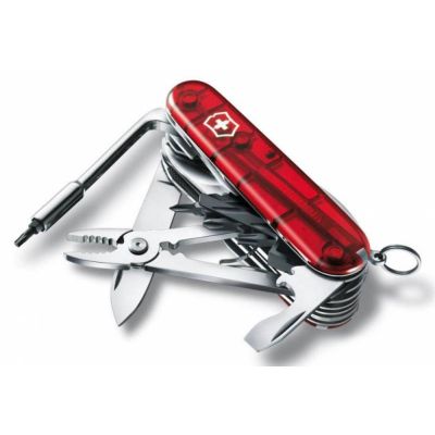 Офицерский нож CyberTool L, полупрозрачный красный-2