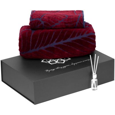 Набор «Хамам», ver.2, синий с бордовым-0