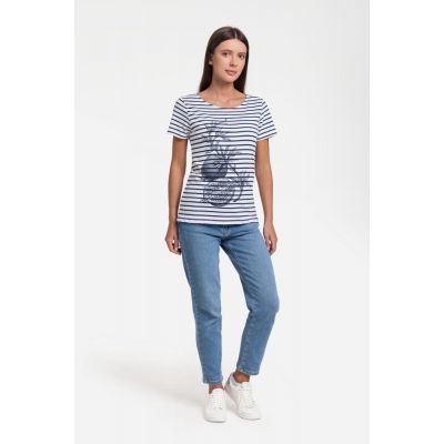 Футболка женская Grand Granat New, белая с синим-2