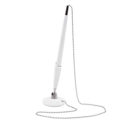 Ручка шариковая настольная Stand Pen, белая-0