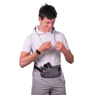 Поясная сумка для документов Money Belt, серая-4