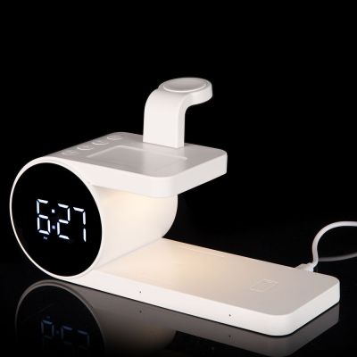 Станция беспроводной зарядки с часами fullStack, белая-9