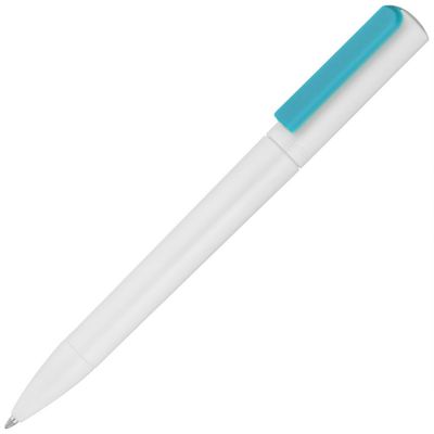 Ручка шариковая Split White Neon, белая с голубым-0