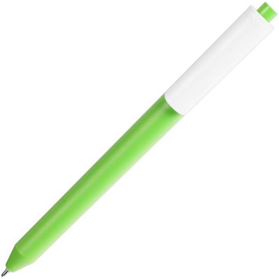 Ручка шариковая Pigra P03 Mat, светло-зеленая с белым-1