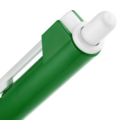 Ручка шариковая Hint Special, белая с зеленым-3
