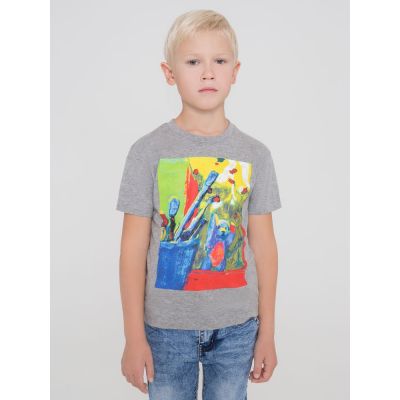 Футболка детская Artist Bear, серый меланж-2