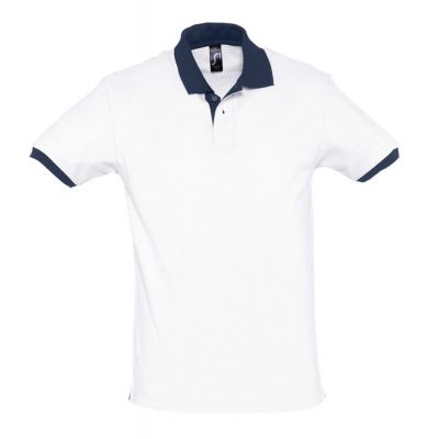 Рубашка поло Prince 190, белая с темно-синим-0