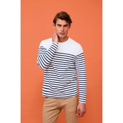 Футболка мужская с длинным рукавом Matelot LSL Men, белая с синим-3