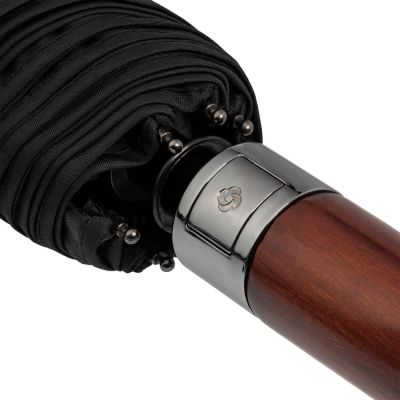Складной зонт Wood Classic S, черный-6