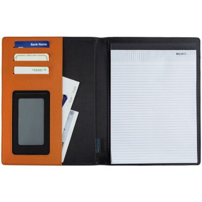 Папка с блокнотом Torga, черная с оранжевым-4