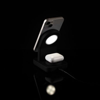 Зарядная станция с подсветкой Cooper Duo, черная-12