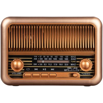 Bluetooth-колонка с радио Beatnik, коричневая-1